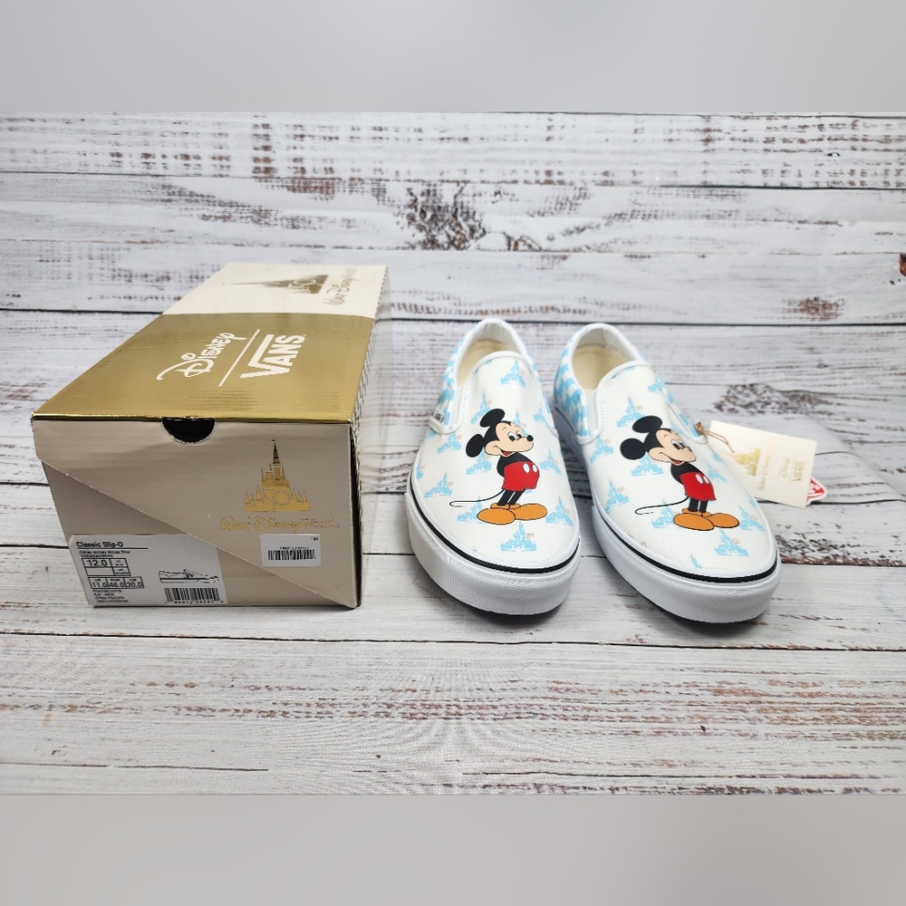 BRAND NEW Disney Vans 50th Anniversary Mickey Mouse Slip On Shoes Men’s Size 12